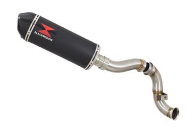 KTM 790 Duke 18- 24 300mm Black Stainless Carbon Tip  Silencer Kit & De-Cat Eliminator Exhaust Pipe