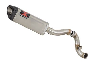 KTM 790 Duke 18-24 300mm Tri-Oval Stainless Carbon Tip Silencer Kit & De-Cat Eliminator Exhaust Pipe