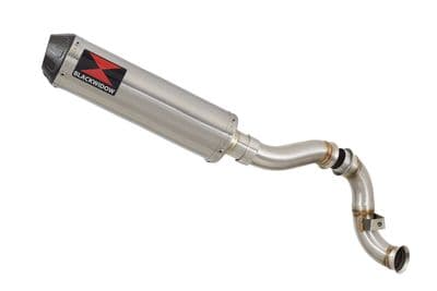 KTM 790 Duke 18-24 370mm Round Stainless Carbon Tip  Silencer Kit & De - Cat Eliminator Exhaust Pipe