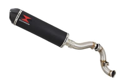 KTM 790 Duke 18-24 400mm Black Stainless Carbon Tip Silencer Kit & De - Cat Eliminator Exhaust Pipe