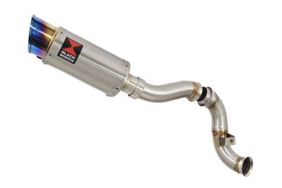 KTM 790 Duke 2018-2024 200mm Round Blue Tip Stainless Silencer Kit & De-Cat Eliminator Exhaust Pipe