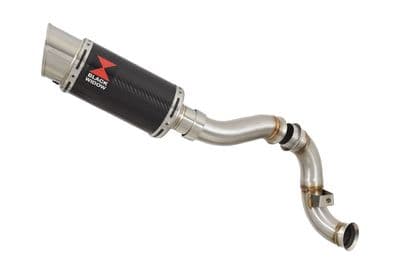 KTM 790 Duke 2018 - 2024 200mm Round Carbon Fibre Silencer Kit & De - Cat Eliminator Exhaust Pipe