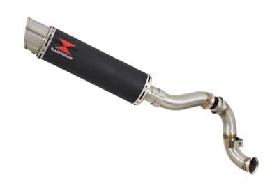 KTM 790 Duke 2018-2024 360mm Round GP Black Stainless Silencer Kit & De-Cat Eliminator Exhaust Pipe