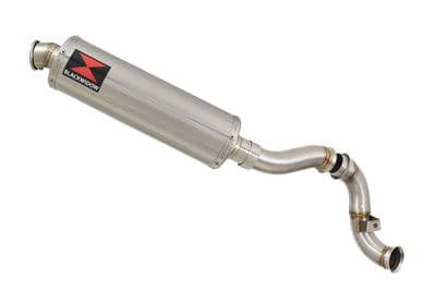 KTM 790 Duke 2018 - 2024   400mm Round Stainless Silencer Kit & De - Cat Eliminator Exhaust Pipe