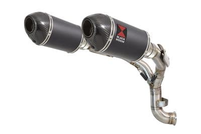 KTM 890 Duke 20 - 24 Twin 200mm Oval Black Silencers Carbon Tip & De-Cat Eliminator Exhaust Pipe