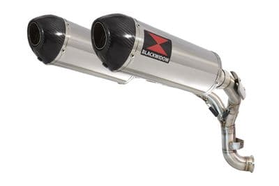 KTM 890 Duke 20 - 24 Twin 300mm Oval Stainless Silencers Carbon Tip & De-Cat Eliminator Exhaust Pipe