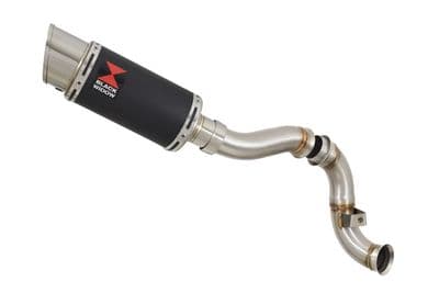 KTM 890 Duke 2020 - 2024 200mm Round Black Stainless Silencer Kit & De - Cat Eliminator Exhaust Pipe