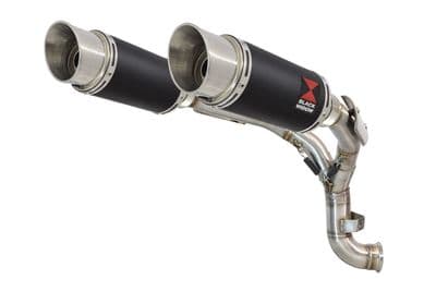 KTM 890 Duke 2020 - 2024 Twin 200mm Round  Black Stainless Silencers De-Cat Eliminator Exhaust Pipe