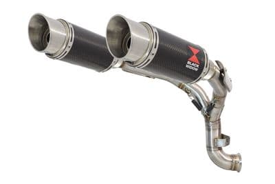 KTM 890 Duke 2020 - 2024 Twin 200mm Round Carbon Silencers & De - Cat Eliminator Exhaust Pipe