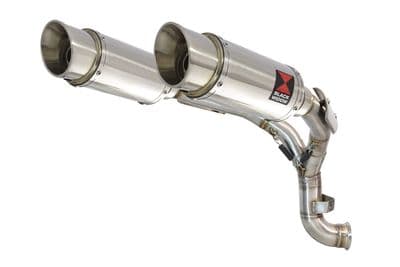 KTM 890 Duke 2020 - 2024 Twin 200mm Round Stainless Silencers & De - Cat Eliminator Exhaust Pipe