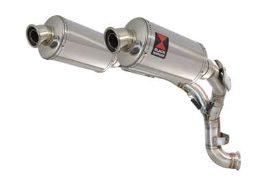 KTM 890 Duke 2020 - 2024 Twin 230mm Oval Stainless Silencers & De - Cat Eliminator Exhaust Pipe