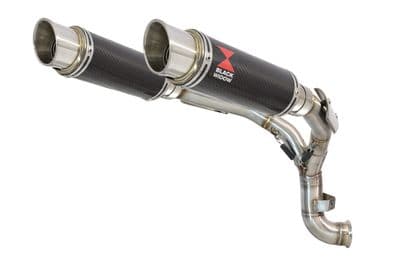 KTM 890 Duke 2020 - 2024 Twin 230mm Round Carbon Silencers & De - Cat Eliminator Exhaust Pipe