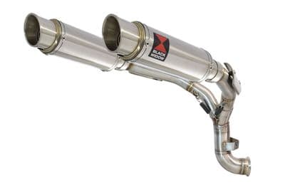 KTM 890 Duke 2020 - 2024 Twin 230mm Round Stainless Silencers & De - Cat Eliminator Exhaust Pipe
