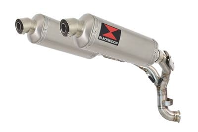 KTM 890 Duke 2020 - 2024 Twin 300mm Hexagonal Stainless Silencers & De - Cat Eliminator Exhaust Pipe