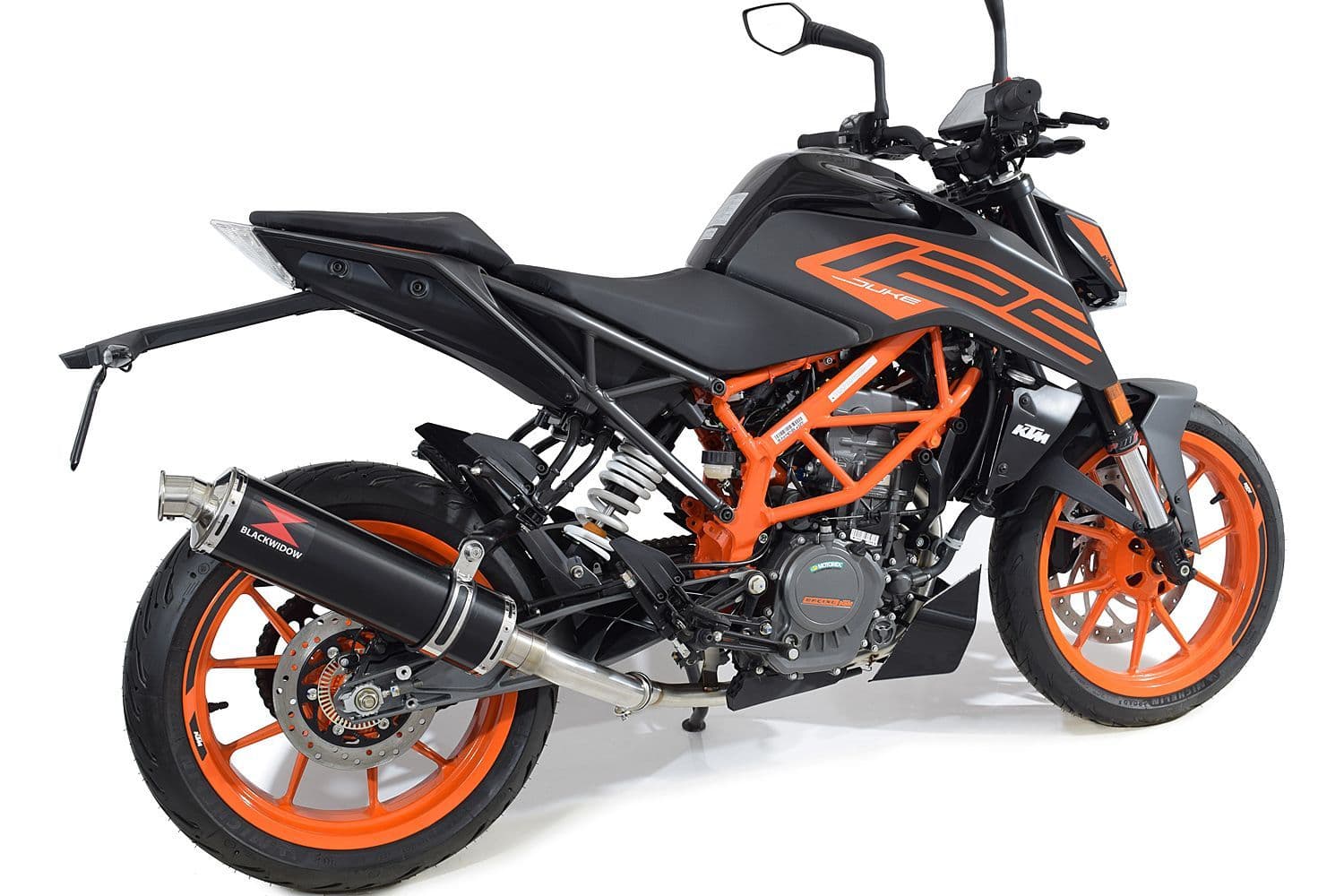 KTM RC 125 Duke 2021-2023 De-Cat Exhaust System 400mm Round Black