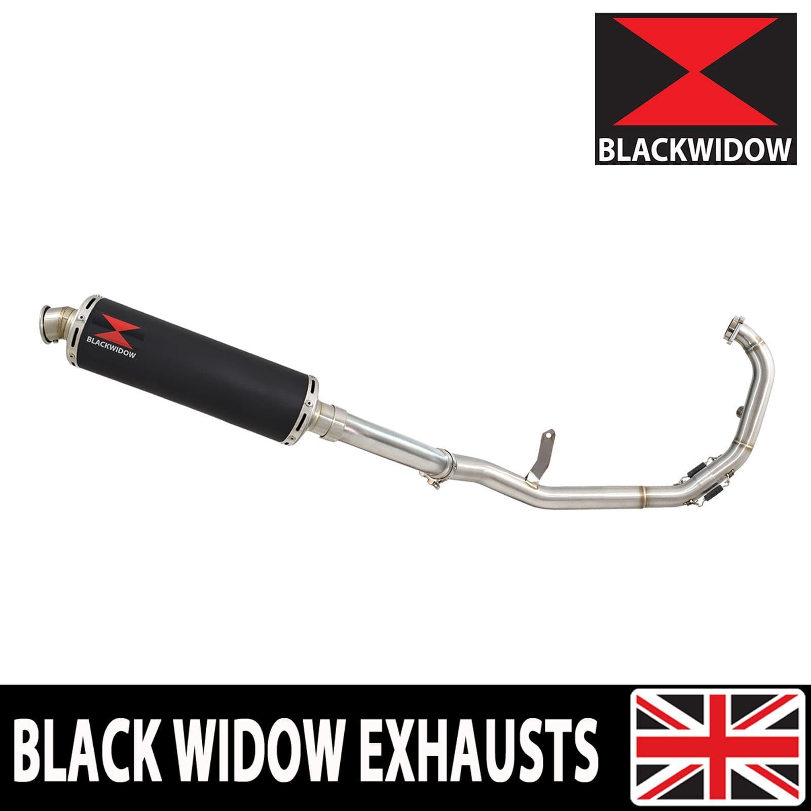 KTM RC 125 Duke 2021-2023 De-Cat Exhaust System 400mm Round Black