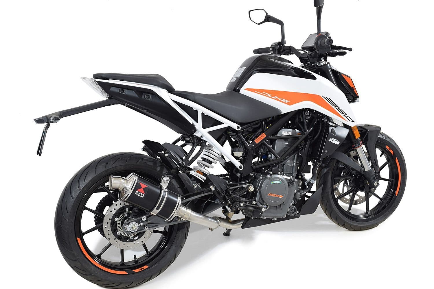 KTM RC 390 Duke 2021-2023 De-Cat Exhaust System 230mm Black Oval