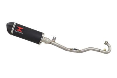 Lexmoto Adrenaline 125 2008-2016 Exhaust System + 300mm Oval Black Stainless Carbon Tip Silencer
