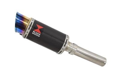 Lexmoto LXR 380 Exhaust Silencer 200mm Round Blue Tip Carbon