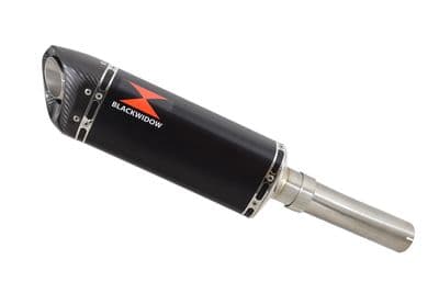 Lexmoto LXR 380 Exhaust Silencer 300mm Tri Oval Black Stainless Carbon Tip