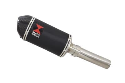 Lexmoto LXR125 Exhaust Silencer 200mm Oval Black Stainless Carbon Tip