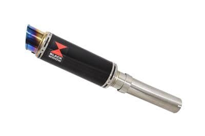 Lexmoto LXR125 Exhaust Silencer 230mm GP Round Blue Tip Black Stainless