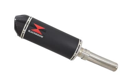 Lexmoto LXR125 Exhaust Silencer 300mm Oval Black Stainless Carbon Tip