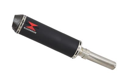 Lexmoto LXR125 Exhaust Silencer 370mm Black Round Stainless Carbon Tip