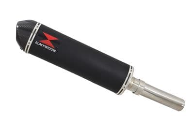 Lexmoto LXR125 Exhaust Silencer 400mm Oval Black Stainless Carbon Tip