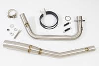 Lexmoto Viper 125 2018-2020 Exhaust System + 200mm Round Blue Tip Black Stainless Silencer