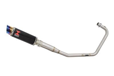 Lexmoto Viper 125 2018-2020 Exhaust System + 230mm GP Round Blue Tip Black Stainless Silencer