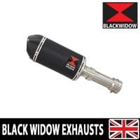 M 1000 R 2023 - 2026 Exhaust Link Pipe + 200mm Oval Black Stainless Carbon Tip Silencer