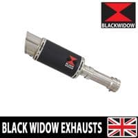 M 1000 R 2023 - 2026 Exhaust Link Pipe + 200mm Round Black Stainless Silencer