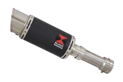 M 1000 R 2023 - 2026 Exhaust Link Pipe + 200mm Round Black Stainless Silencer
