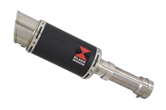 M 1000 R 2023 - 2026 Exhaust Link Pipe + 200mm Round Black Stainless Silencer