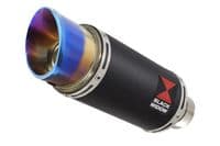 M 1000 R 2023 - 2026 Exhaust Link Pipe + 200mm Round Blue Tip Black Stainless Silencer