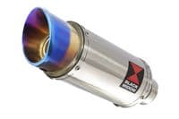 M 1000 R 2023 - 2026 Exhaust Link Pipe + 200mm Round Blue Tip Stainless Silencer