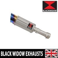 M 1000 R 2023 - 2026 Exhaust Link Pipe + 200mm Round Blue Tip Stainless Silencer