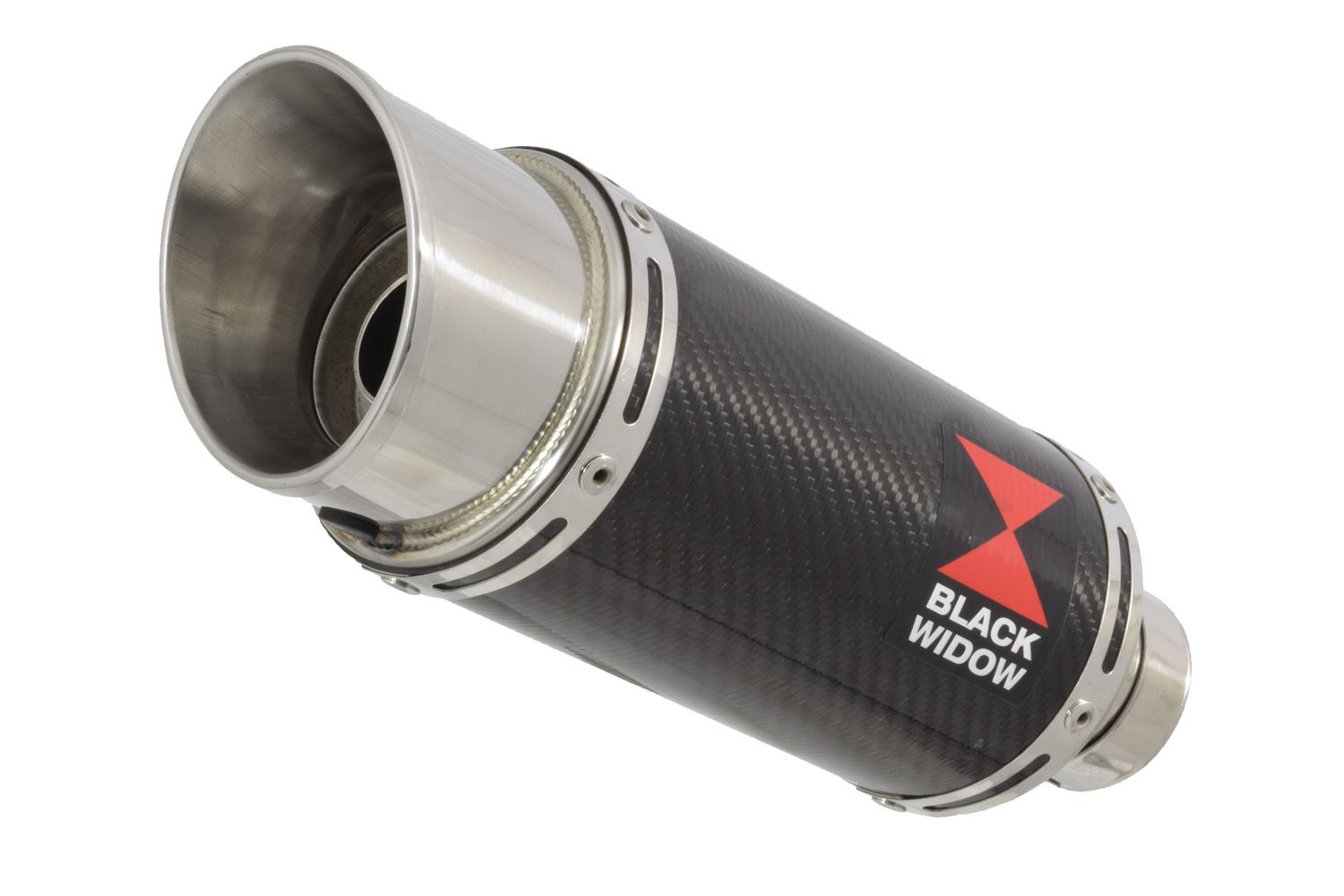M 1000 R 2023 - 2026 Exhaust Link Pipe + 200mm Round Carbon Stainless Silencer