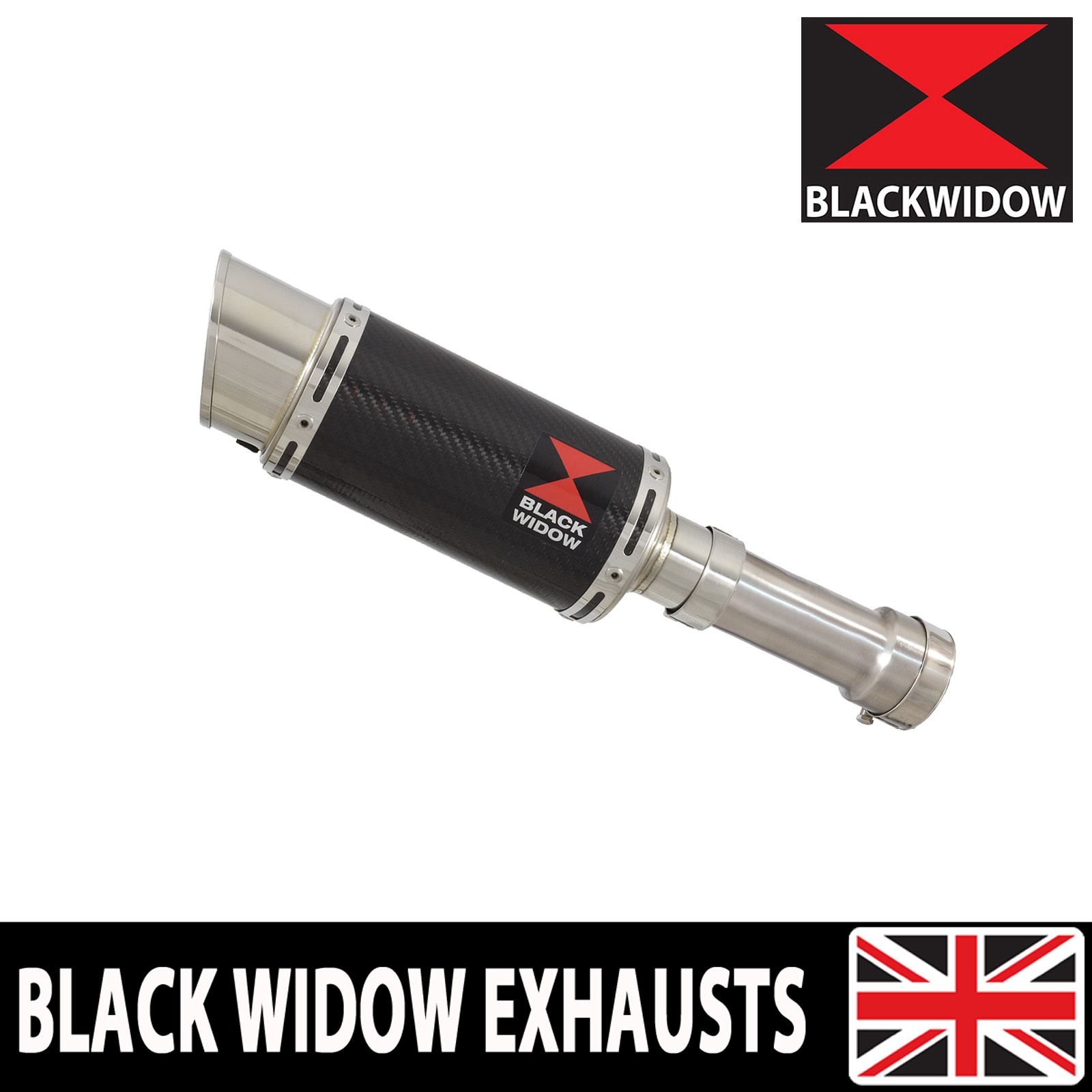 M 1000 R 2023 - 2026 Exhaust Link Pipe + 200mm Round Carbon Stainless Silencer
