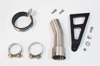 M 1000 R 2023 - 2026 Exhaust Link Pipe + 230mm GP Round Black Stainless Silencer