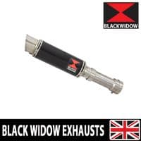 M 1000 R 2023 - 2026 Exhaust Link Pipe + 230mm GP Round Black Stainless Silencer