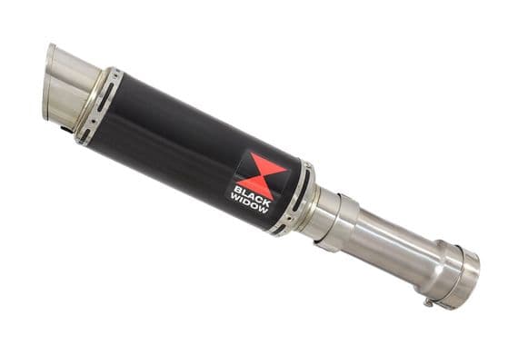 M 1000 R 2023 - 2026 Exhaust Link Pipe + 230mm GP Round Black Stainless Silencer