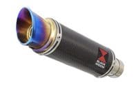 M 1000 R 2023 - 2026 Exhaust Link Pipe + 230mm GP Round Blue Tip Carbon Stainless Silencer