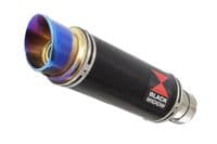 M 1000 R 2023 - 2026 Exhaust Link Pipe + 230mm Round GP Blue Tip Black Stainless Silencer