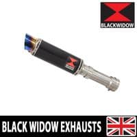 M 1000 R 2023 - 2026 Exhaust Link Pipe + 230mm Round GP Blue Tip Black Stainless Silencer