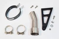 M 1000 R 2023 - 2026 Exhaust Link Pipe + 350mm Tri Oval Stainless Carbon Tip Silencer