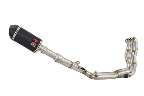 M 1000 R 2023-2026 Performance De-Cat Exhaust System 200mm Oval Black Stainless Carbon Tip Silencer