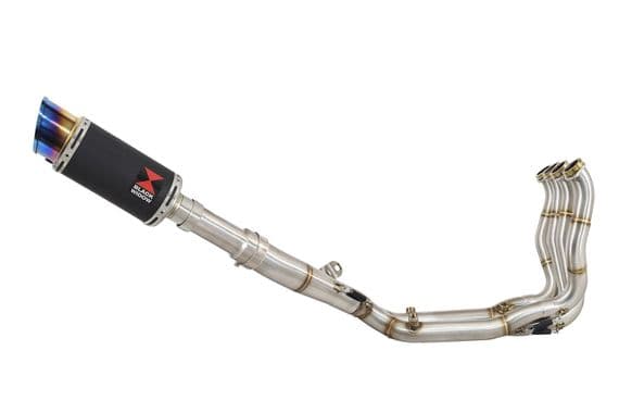 M 1000 R 2023 - 2026 Performance De-Cat Exhaust System 200mm Round Blue Tip Black Stainless Silencer