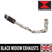 M 1000 R 2023-2026 Performance De-Cat Exhaust System 200mm Round Blue Tip Carbon Stainless Silencer